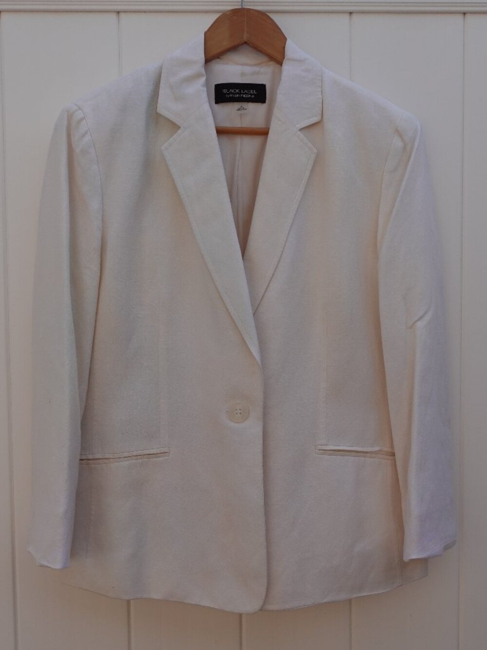 Size 14 White Blazer Black Label by Evan Picone